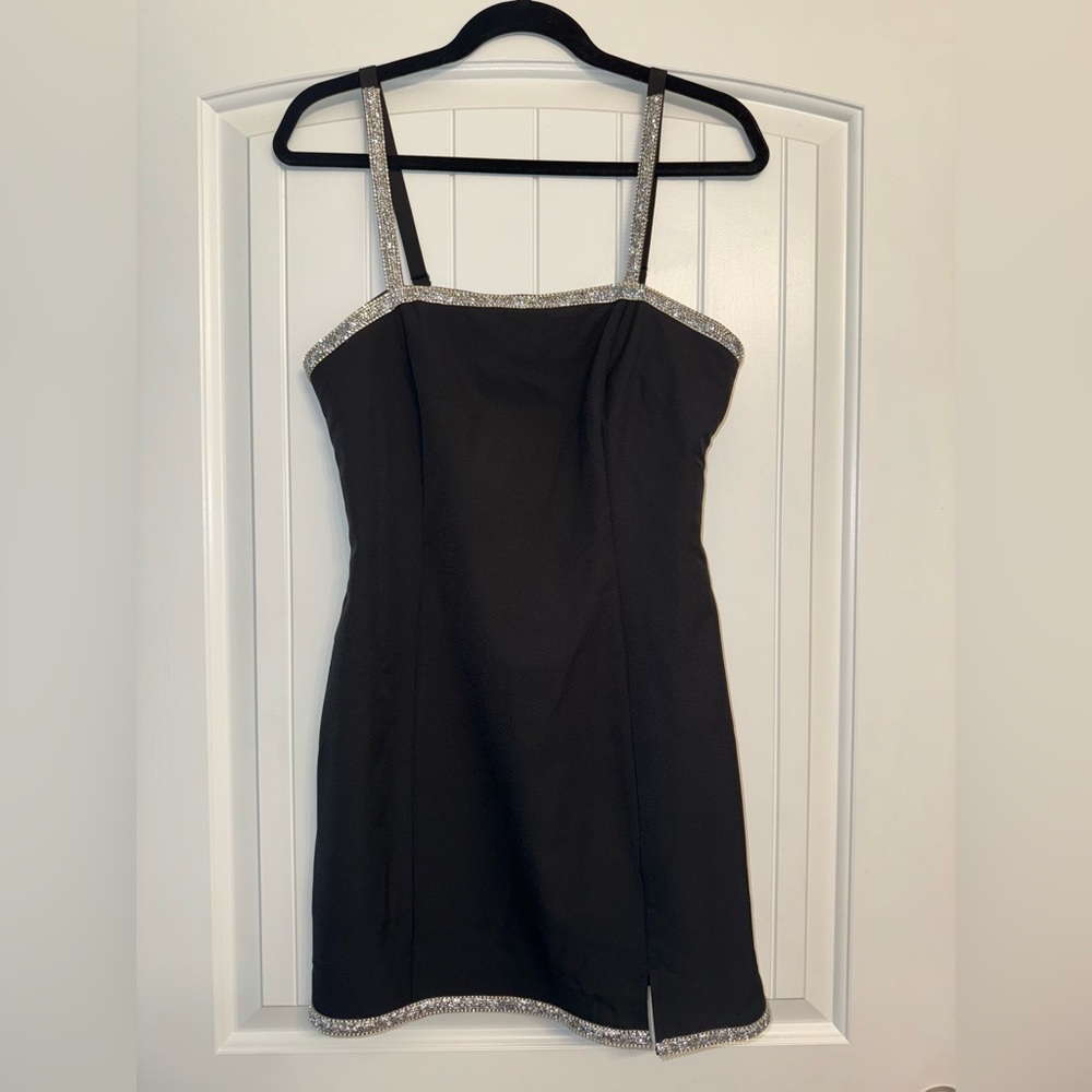 NWT Elegant Black Dress with Silver Accents - Homecoming Dress